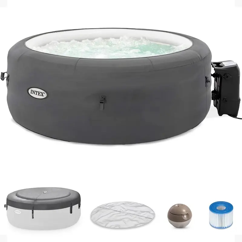 Intex SimpleSpa 4-Person Inflatable Hot Tub – Bubble Massage Spa with Thermal Insulated Cover 2