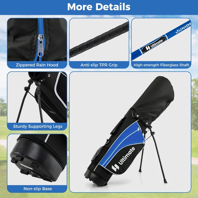 Kids’ Right-Handed Golf Set for Ages 8–10 — Compact Starter Kit with Stand Bag