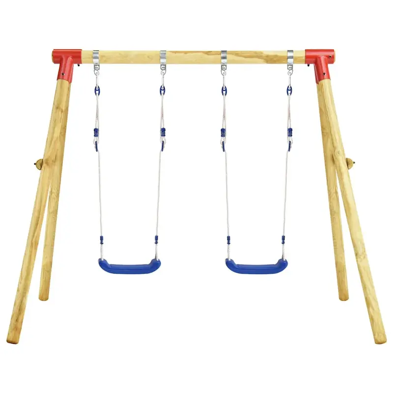 Kids' Wooden Backyard Swing Set with Integrated Play Elements and Safe, Sturdy Construction