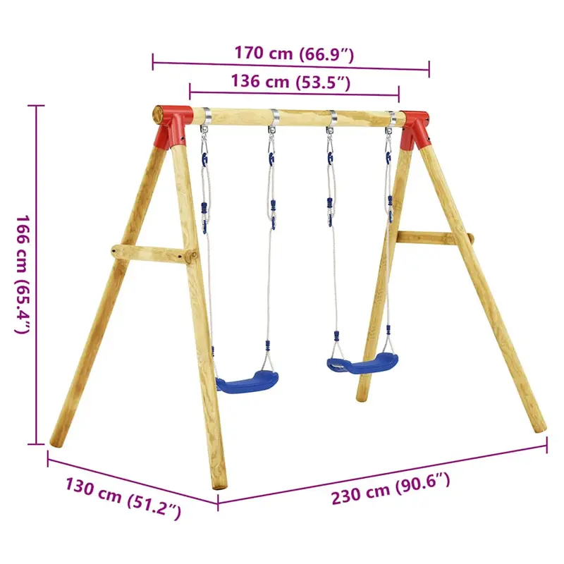 Kids' Wooden Backyard Swing Set with Integrated Play Elements and Safe, Sturdy Construction