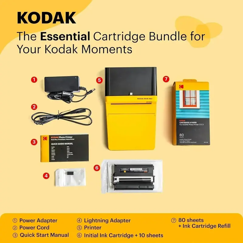 KODAK Dock ERA Plus Instant Photo Printer – 4×6 Thermal Printer with Enhanced 4PASS Image Technology