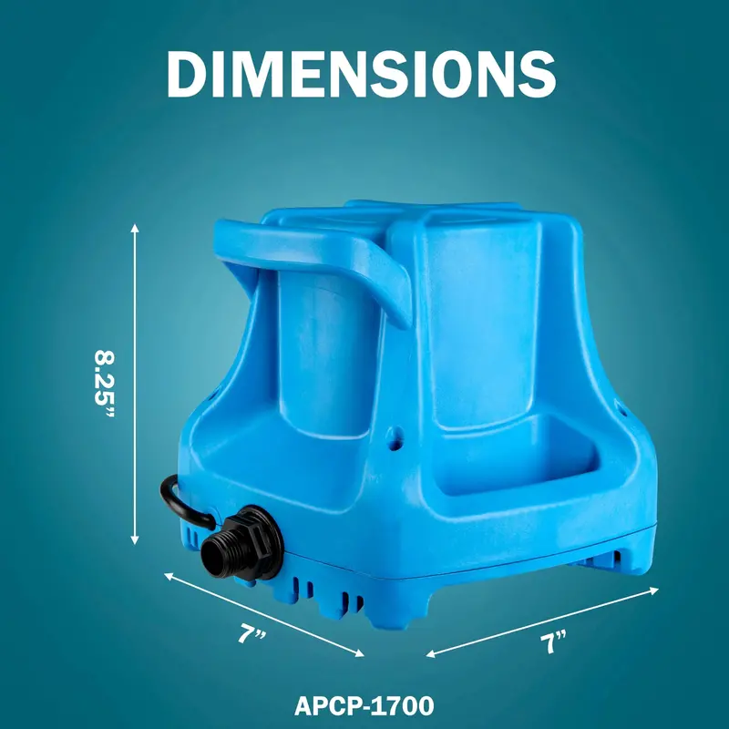 Little Giant 1745 GPH Automatic Pool Cover Pump – Submersible Safety Drain for Rain or Winter Use 2