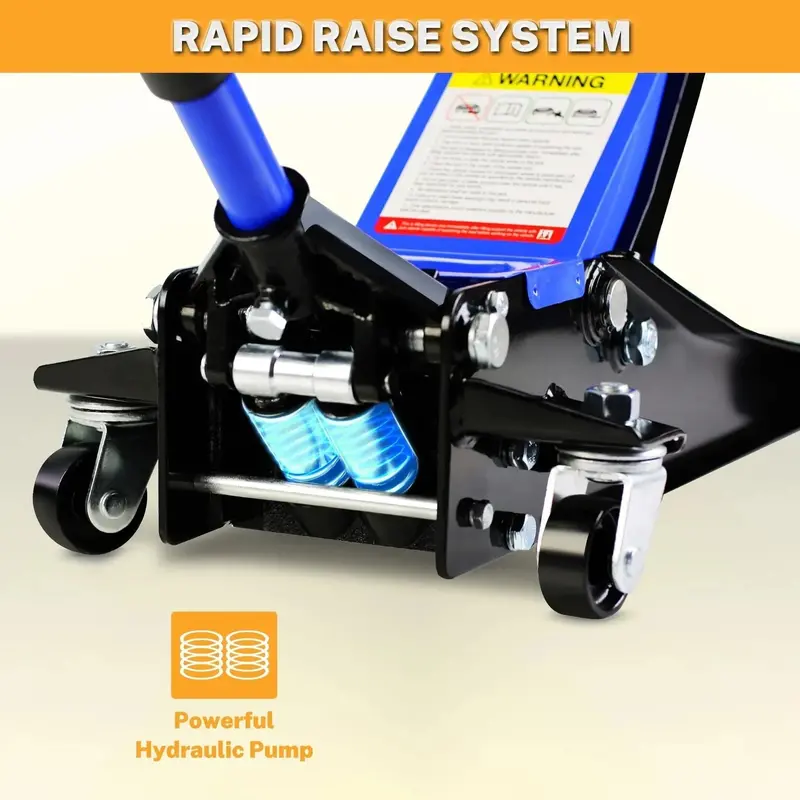 Low-Profile Floor Jack – 4-Ton Heavy-Duty Trolley Lift with Dual-Piston Pump (4"–21" Lift Range, 8000 lbs Capacity)