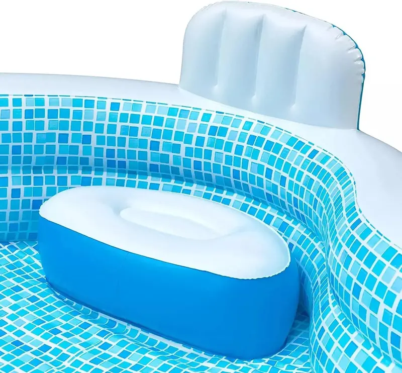 Members Mark 10-Foot Inflatable Family Pool – Upgraded Version with Two Ergonomic Backrest Seats for Enhanced Comfort and Relaxation