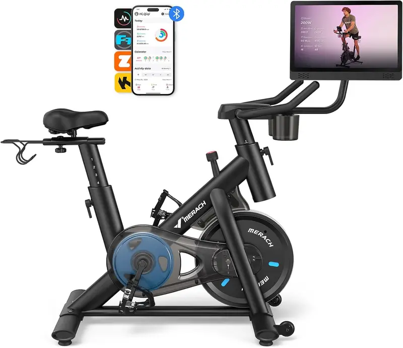 MERACH Quiet Magnetic Resistance Smart Exercise Bike – Indoor Cycling with Real-Time App Sync