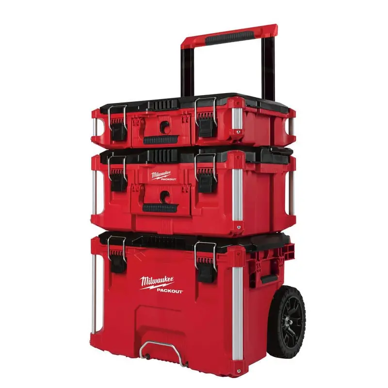 Milwaukee PACKOUT 22-Inch Rolling Tool Cart – Modular Storage System with Large + Medium Boxes