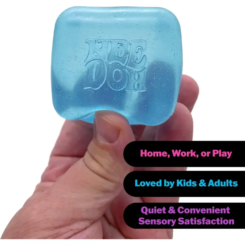 NeeDoh Nice Cube Stress Relief Toy – Solid Purple Squishy Cube