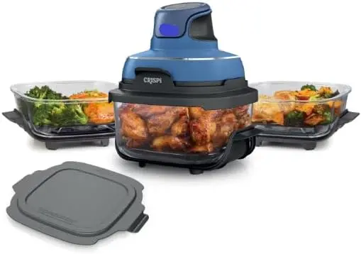 Ninja Crispi 5-in-1 Portable Glass Air Fryer with Dual Batch Containers