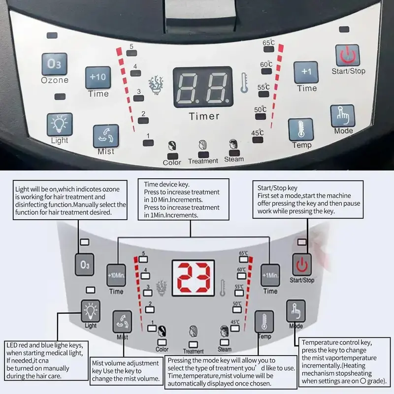 O3 Ozone Micro Mist Hair Steamer for Professional Color Processing and Deep Conditioning