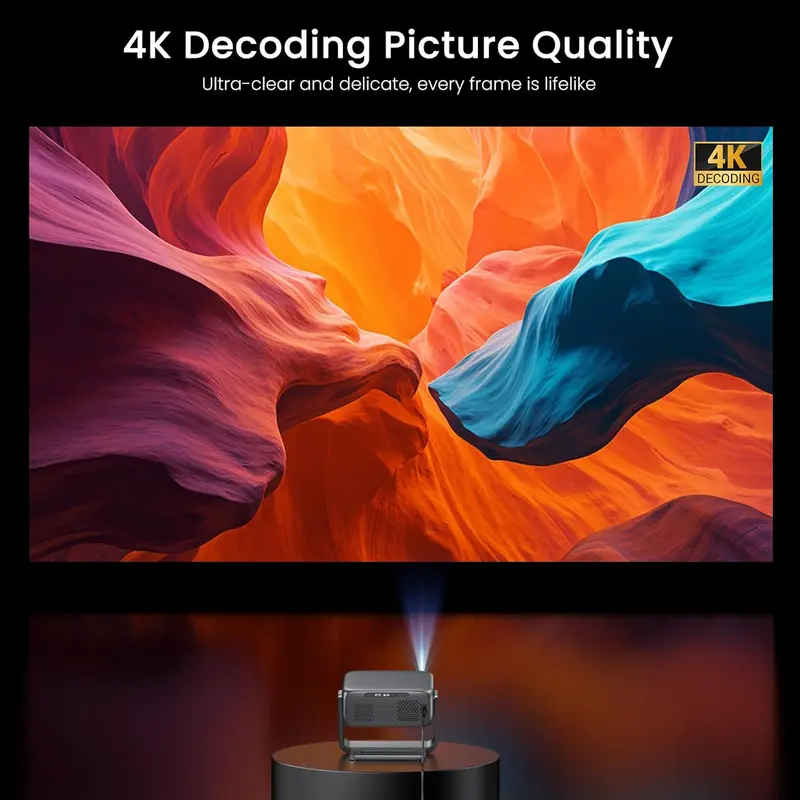 Outdoor-Ready 4K Smart Projector with 2000 ANSI Lumens, Google TV Integration, and Enhanced Decoding