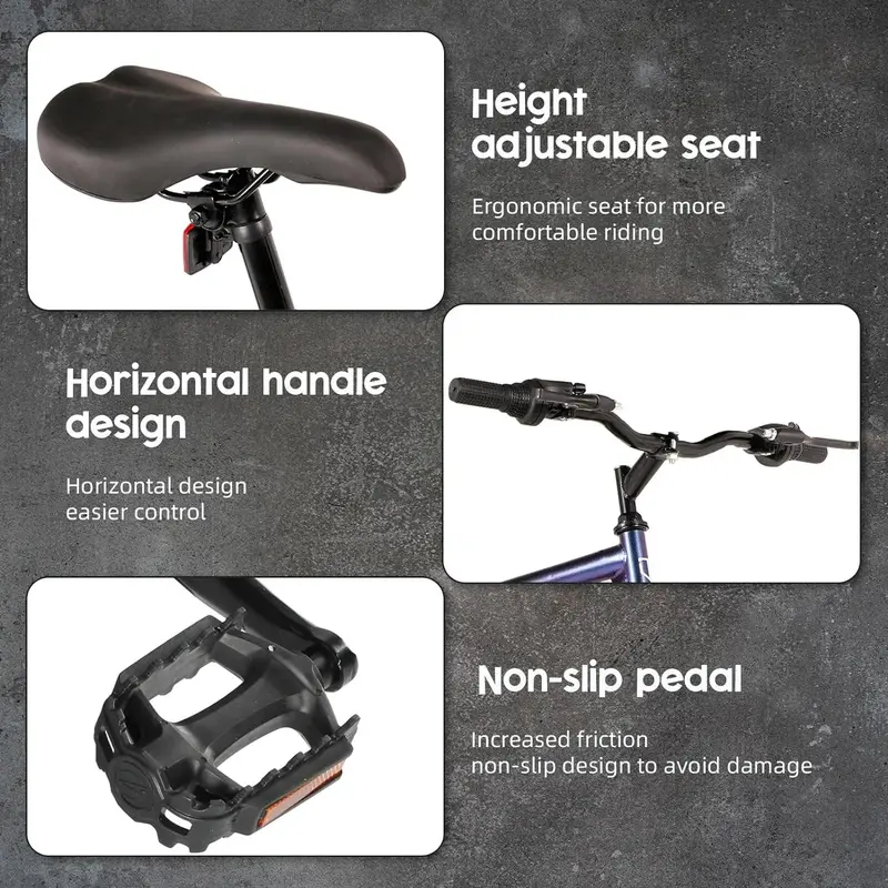 Outroad 26-Inch Mountain Bike – 21-Speed Hybrid with Dual Braking System and Tool-Free Assembly