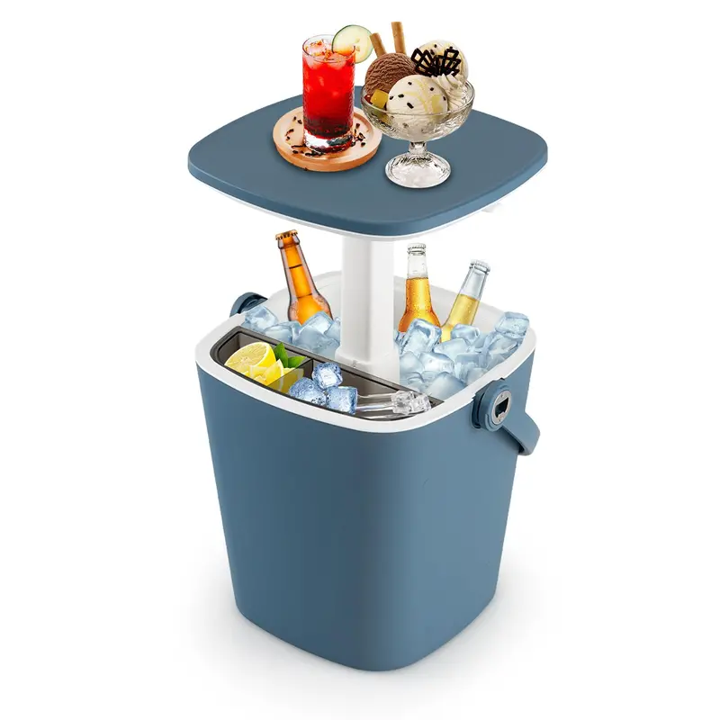 Portable Cooler Table – 4-Gallon All-Weather Beverage Chiller with Integrated Carry Handle and Stable Base 2