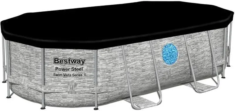 Power Steel Swim Vista II Above-Ground Pool – 14' x 8'2" x 39.5" Complete Swimming Set