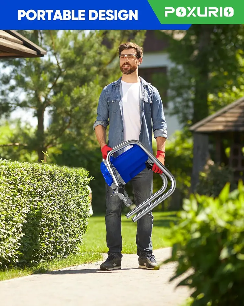 POXURIO 1200W High-Performance Airless Paint Sprayer – 3300 PSI Electric Unit for Flawless, Professional Finishes