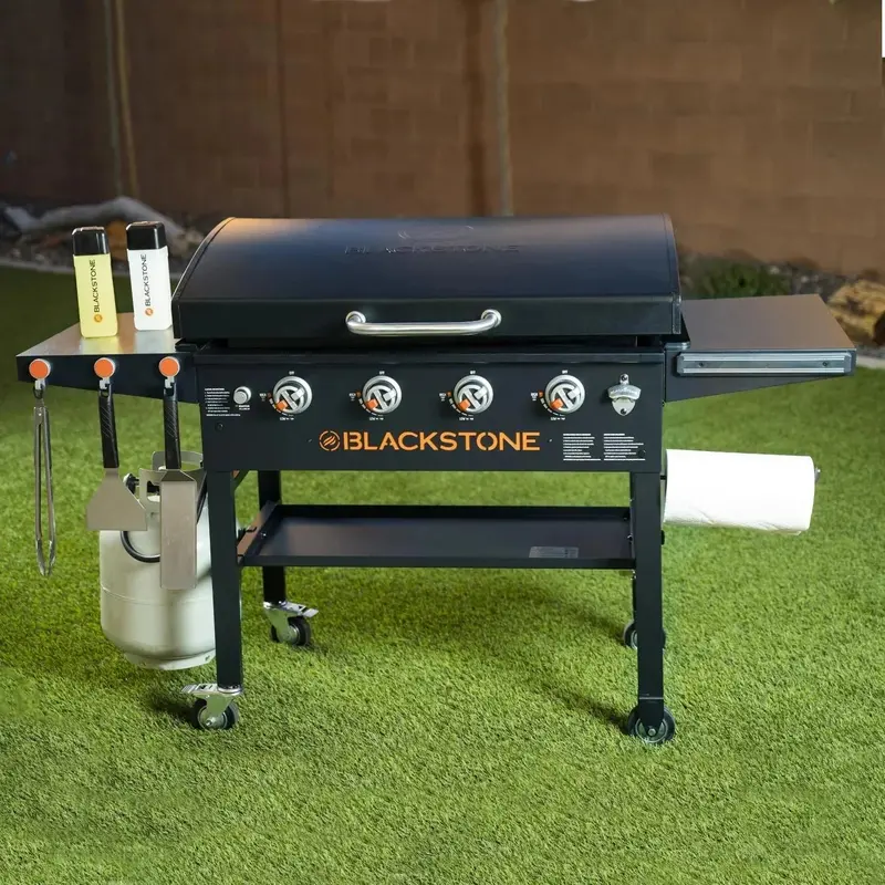 Professional 36-Inch Griddle Cooking Station Featuring Integrated Hood and Flat Top Grill (Model 1899)