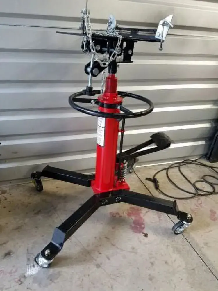 Red 1660-Lb Hydraulic Transmission Jack – Vertical Lift with 360° Rotating Casters and 33"–70" Adjustable Height Range