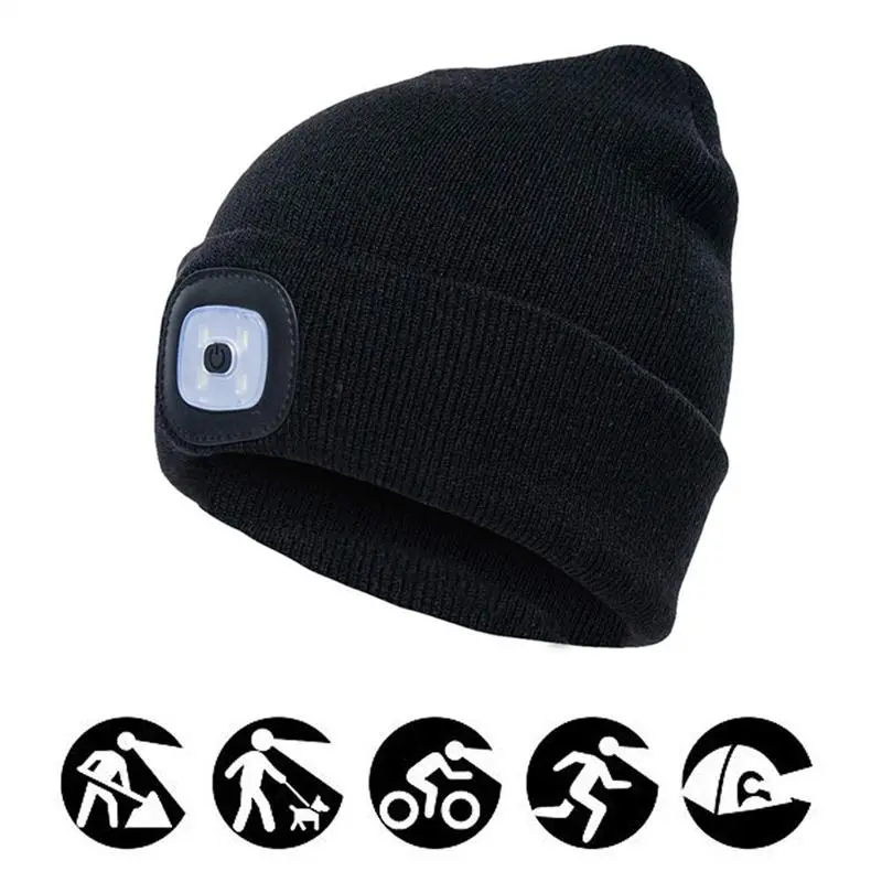 Removable LED Beanie Headlamp – Hands-Free Lighting for Hiking and Night Work