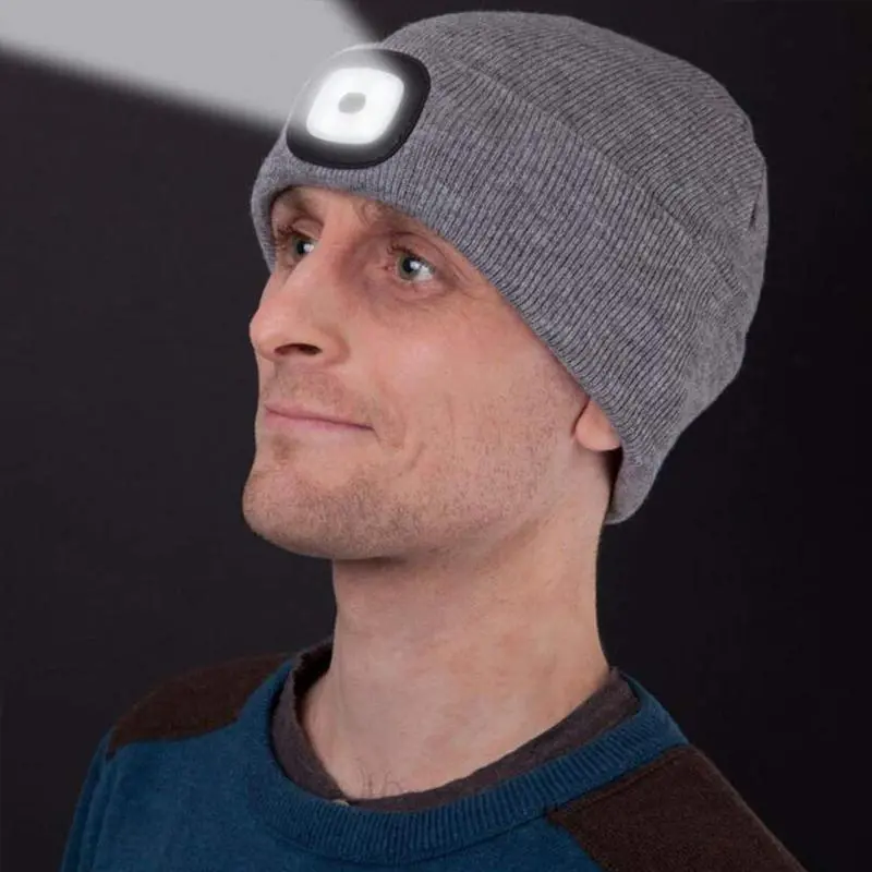 Removable LED Beanie Headlamp – Hands-Free Lighting for Hiking and Night Work