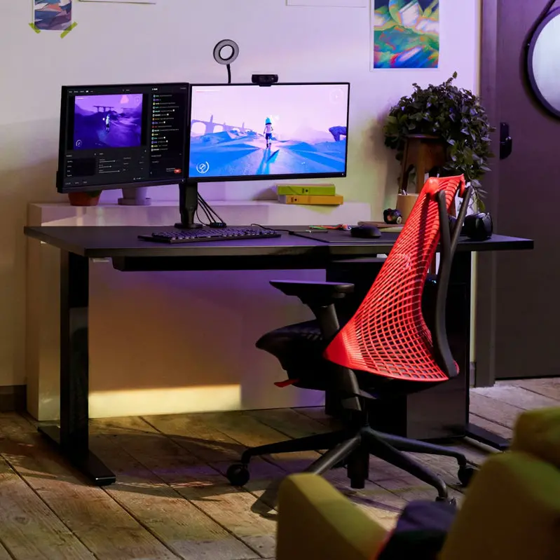 Sayl Pro Gaming Chair – Breathable Mesh Back, Height & Tilt Adjustment, Racing-Style Base