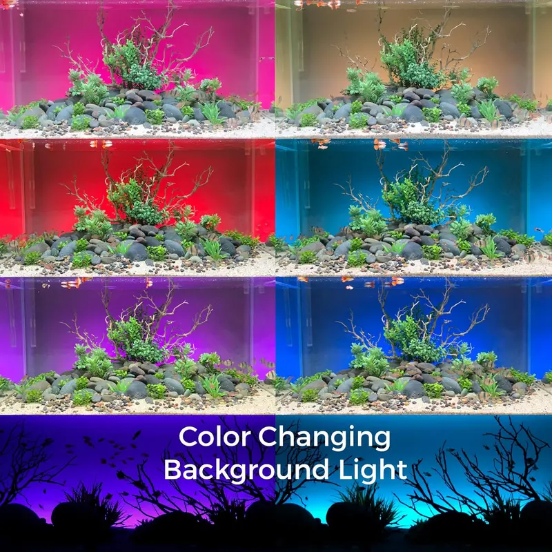 Serene 72" Aquarium Experience Kit – Includes LED Lighting, Backlit Background, Frosted Film & Integrated Speaker (Model 4028)