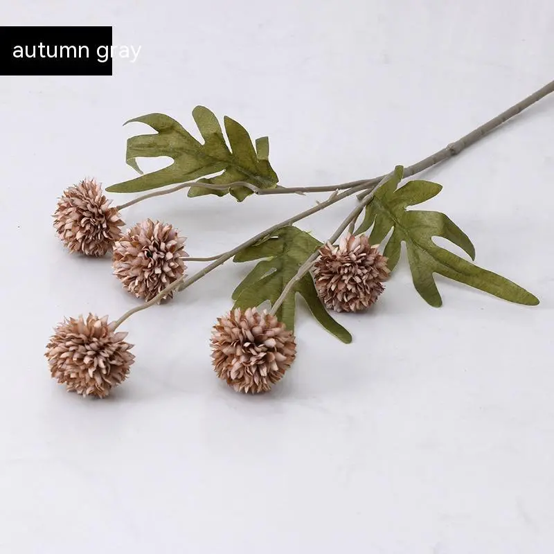 Silk Dandelion Stem Set – Five-Head Branch for Wedding Decor and Interior Styling (67 cm)