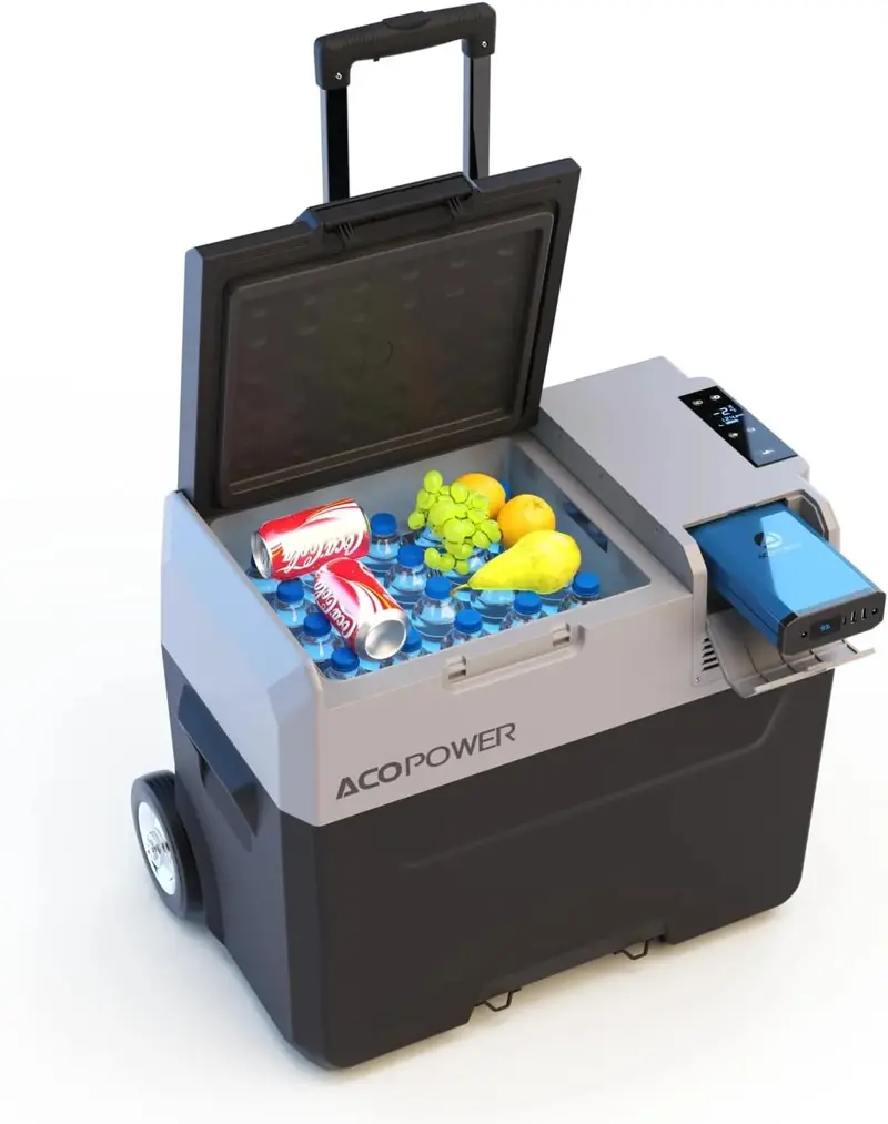 Smart APP-Controlled 32-Quart Car Refrigerator: 12V DC Portable Cooler Freezer for Camping, Boating, RVs and Outdoor Use
