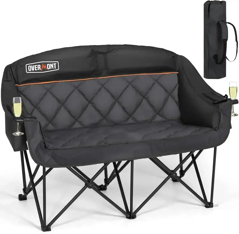Spacious Outdoor Two-Seater Chair – Large-Footprint Foldable Lawn Sofa for Shared Relaxation 2