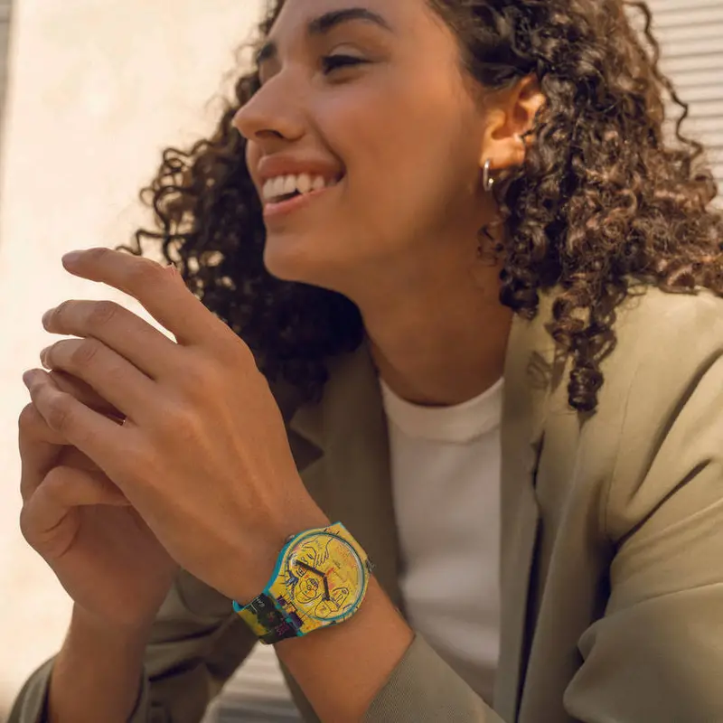 Swatch x Jean-Michel Basquiat Limited-Edition Watch – Sunny Yellow Design 2