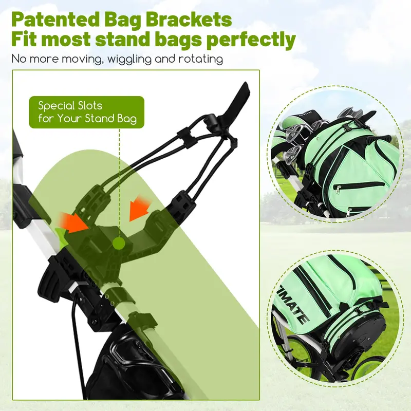 Three-Wheel Golf Push Cart – Space-Saving Foldable Caddy with Ergonomic Seat and Precision-Rolling Wheels