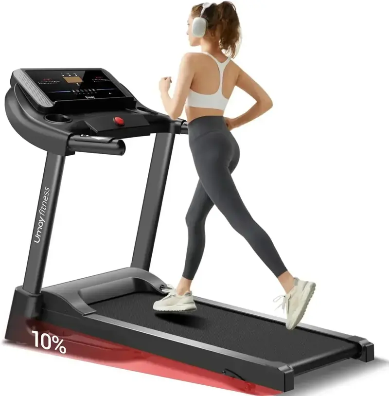 UMAY Foldable Treadmill – Low-Noise Home Exercise Machine with Heart Rate Monitoring