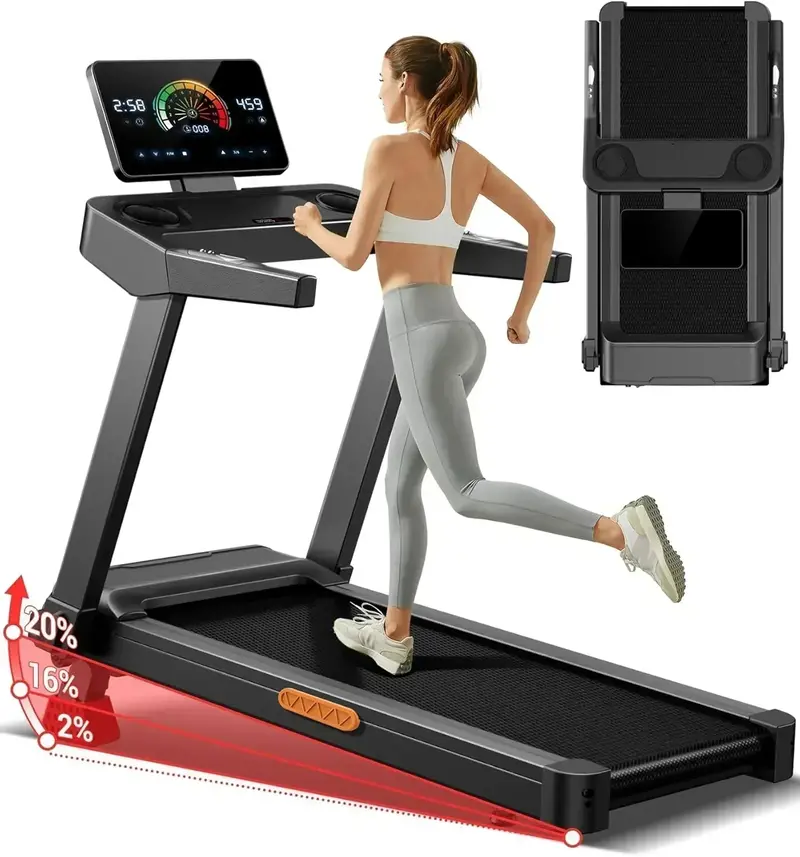 UMAY Foldable Treadmill – Low-Noise Home Exercise Machine with Heart Rate Monitoring