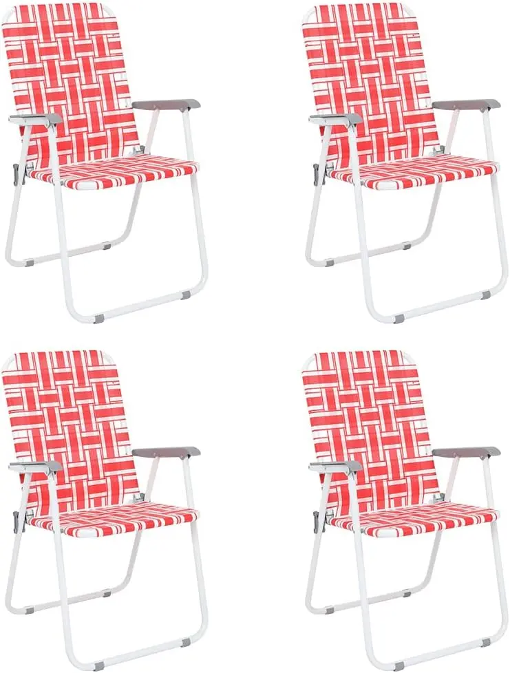 VINGLI Portable Webbed Lawn Chairs – 2-Pack Lightweight Folding Beach and Backyard Seating