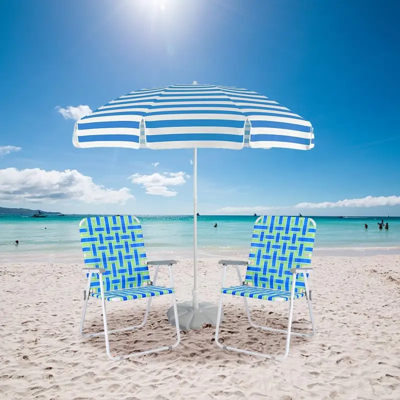 VINGLI Portable Webbed Lawn Chairs – 2-Pack Lightweight Folding Beach and Backyard Seating