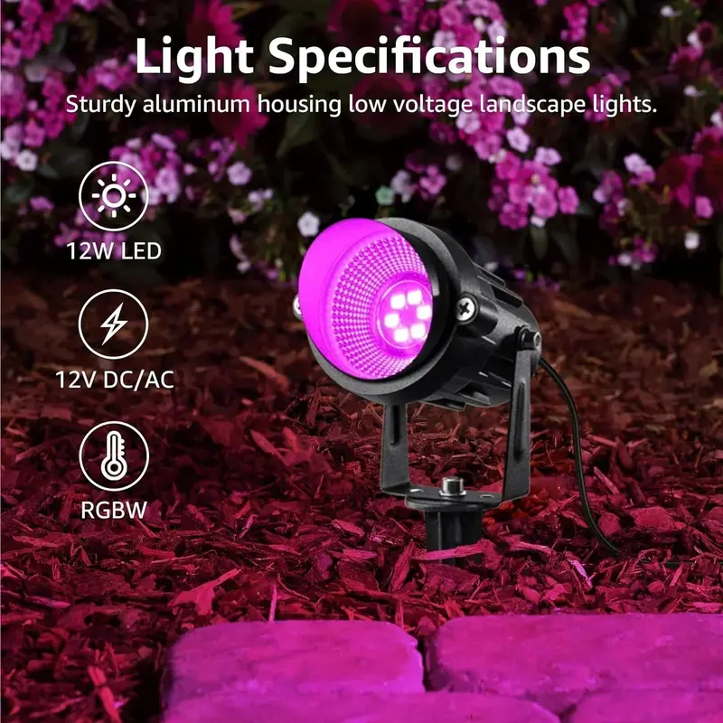 Waterproof RGB LED Landscape Lighting Kit – Weather-Resistant Path & Garden Accent Lights with Remote Control 2