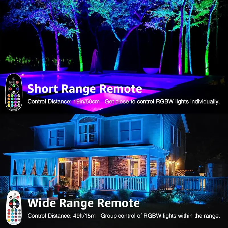 Waterproof RGB LED Landscape Lighting Kit – Weather-Resistant Path & Garden Accent Lights with Remote Control