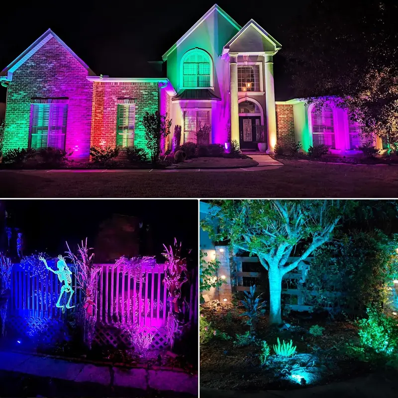 Waterproof RGB LED Landscape Lighting Kit – Weather-Resistant Path & Garden Accent Lights with Remote Control