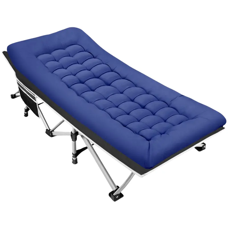 Wide-Base Folding Camping Cot — 28" Support Surface and 600 lb Load Capacity