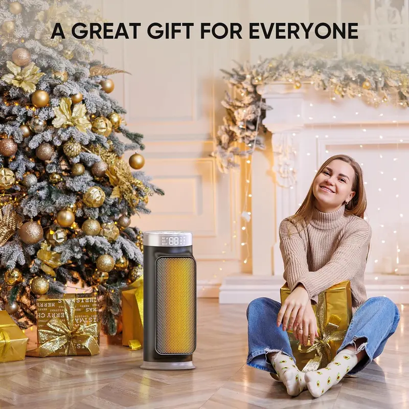 WiFi-Enabled PTC Space Heater – 1500W Output, 90° Oscillation, Five Heating Modes, and Dual Safety Sensors