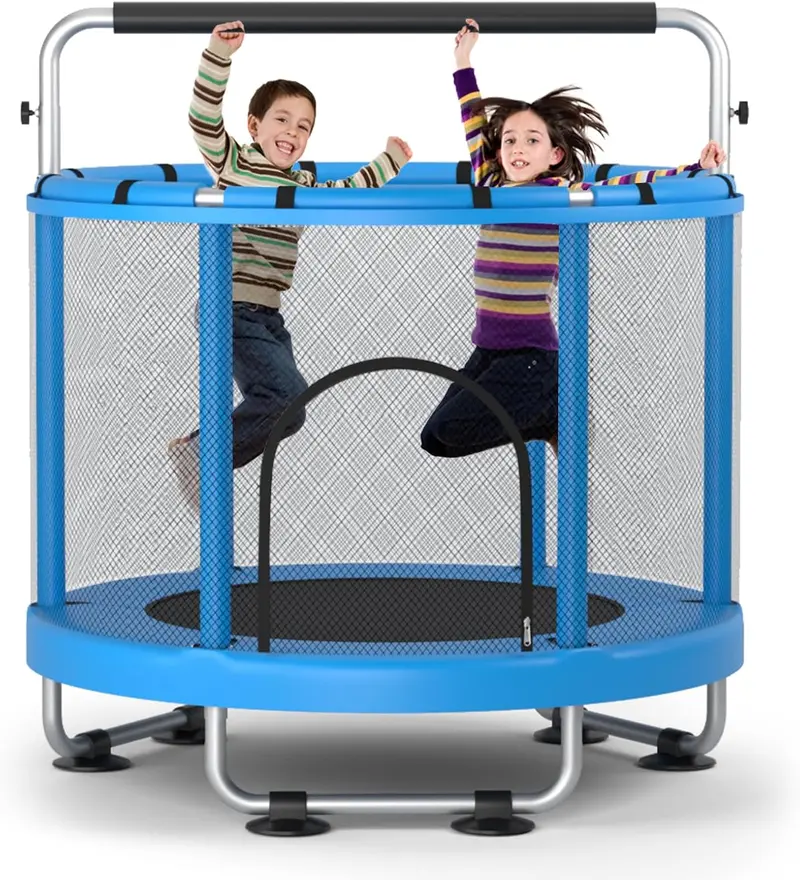 ZCMHAXJ Kids’ Trampoline with Gymnastics Bar & Interactive Play Accessories