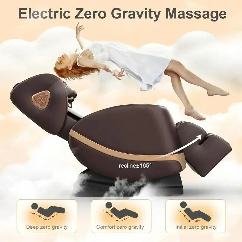 Zero Gravity Full-Body Massage Chair – 10-Point Roller Mechanism with Heated Foot Rollers and Auto Programs