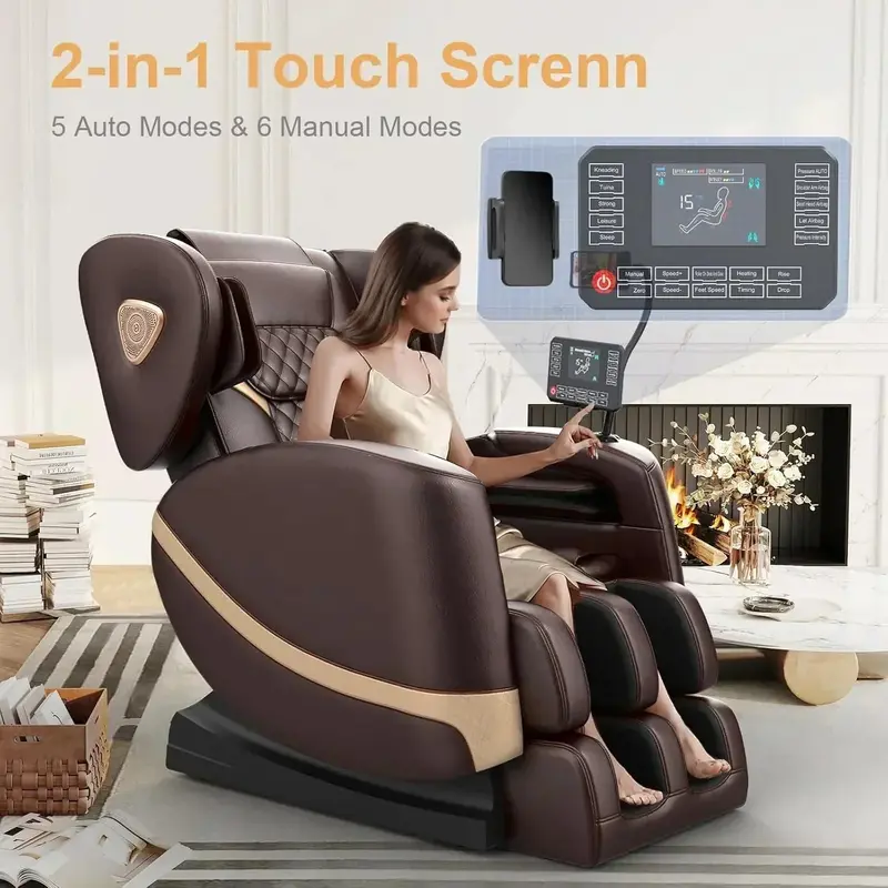 Zero Gravity Full-Body Massage Chair – 10-Point Roller Mechanism with Heated Foot Rollers and Auto Programs